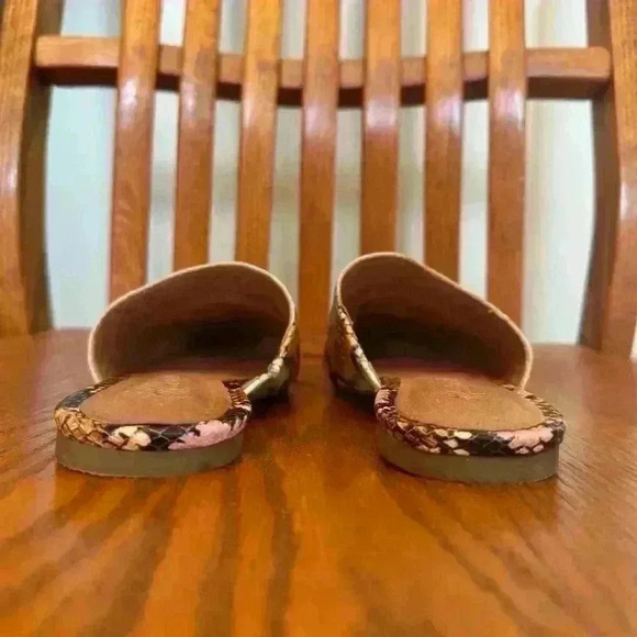 ๐ 6/$60 Madewell Corey Leather Snakeskin Blush Pink Mules Multicolored Flats 6 - Picture 7 of 11